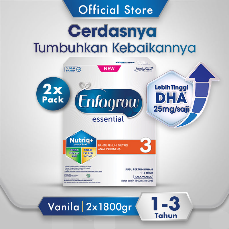 Enfagrow Essential 3 Susu Vanila Box - 1.8Kg (2 x 1.8Kg)