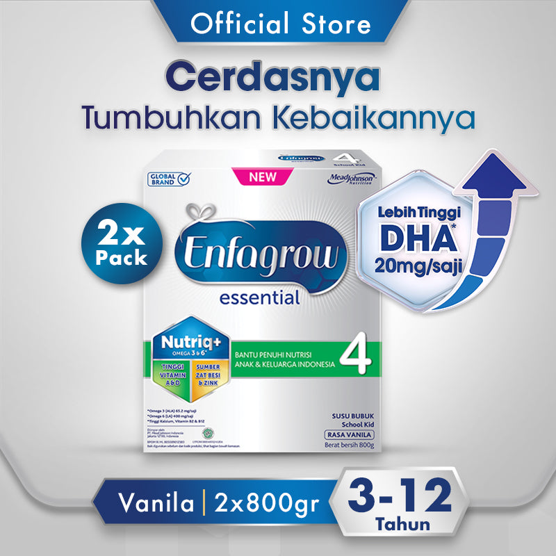 Enfagrow Essential 4 Susu Vanila Box - 800g (2 x 800g)