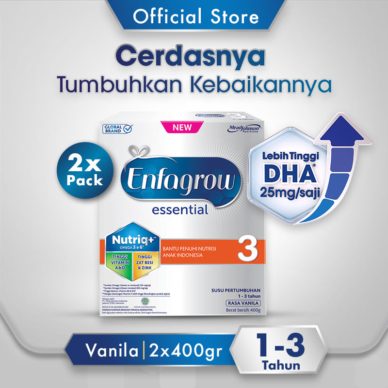 Enfagrow Essential 3 Susu Vanila Box - 400g (2 x 400g)