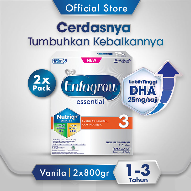 Enfagrow Essential 3 Susu Vanila Box - 800g (2 x 800g)