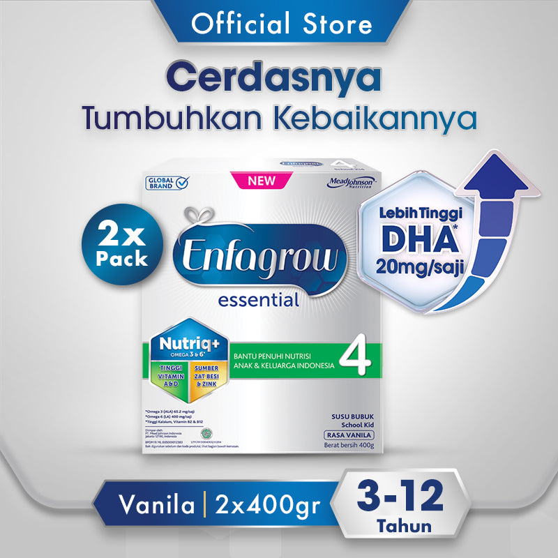 Enfagrow Essential 4 Susu Vanila Box - 400g (2 x 400g)