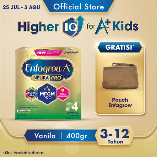 Enfagrow A+ 4 Susu Vanila Box - 400 g (2x400g) + Pouch Enfagrow