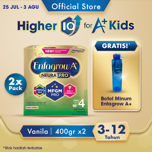 Enfagrow A+ 4 Susu Vanila Box - 400 g (2x400g) + Botol Minum Enfagrow A+