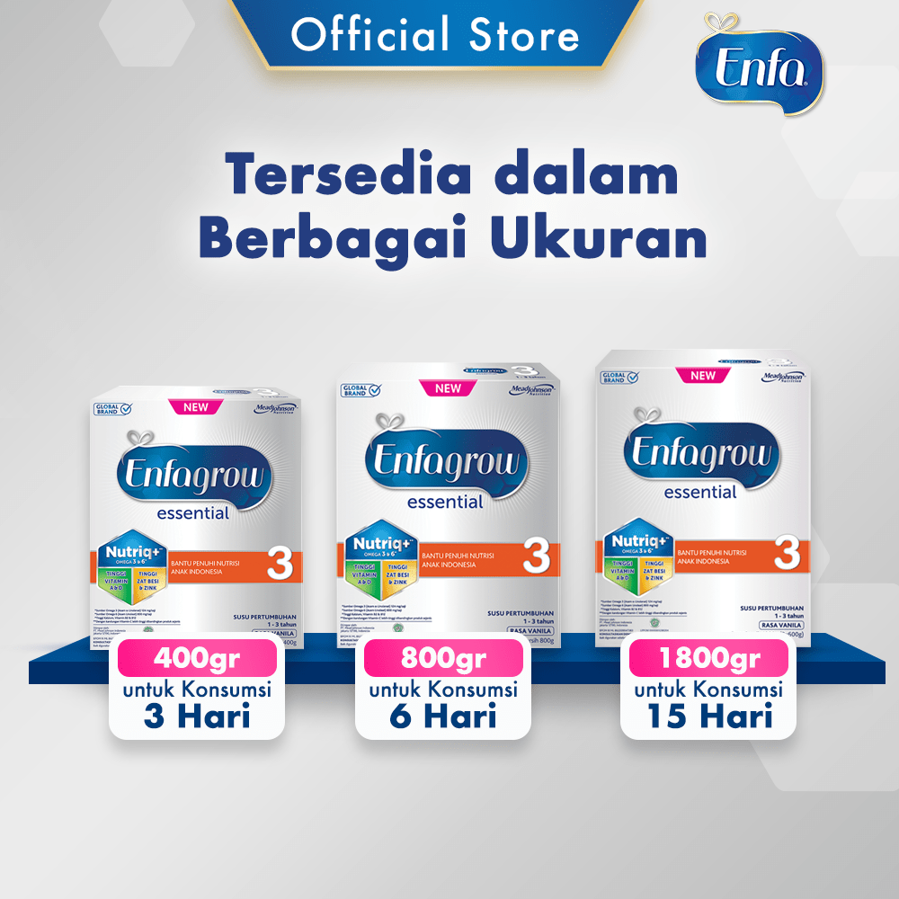 Enfagrow Essential 3 Susu Vanila Box - 800g (4 x 800g)