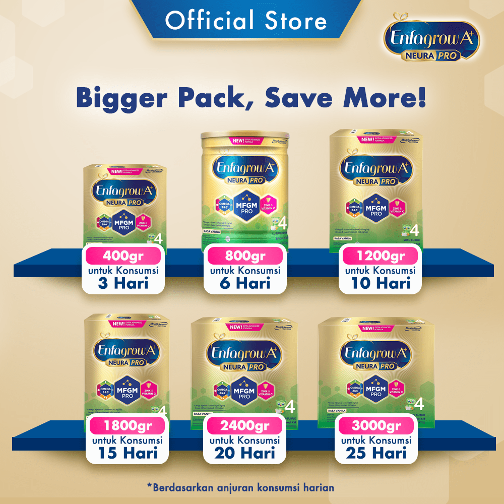 Enfagrow A+ 4 Susu Vanila Smart Flip Pack - 400 g (2x400g) + Hadiah Memory Pillow