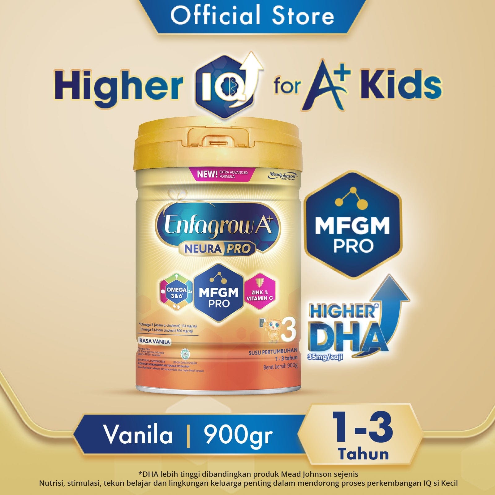 Enfagrow A+ 3 Vanila Susu Smart Flip Pack - 900g