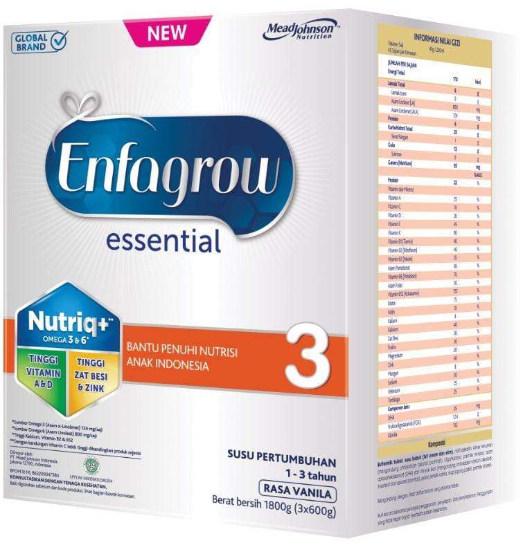 Enfagrow Essential 3 Susu Vanila Box - 1.8Kg (4 x 1.8Kg)