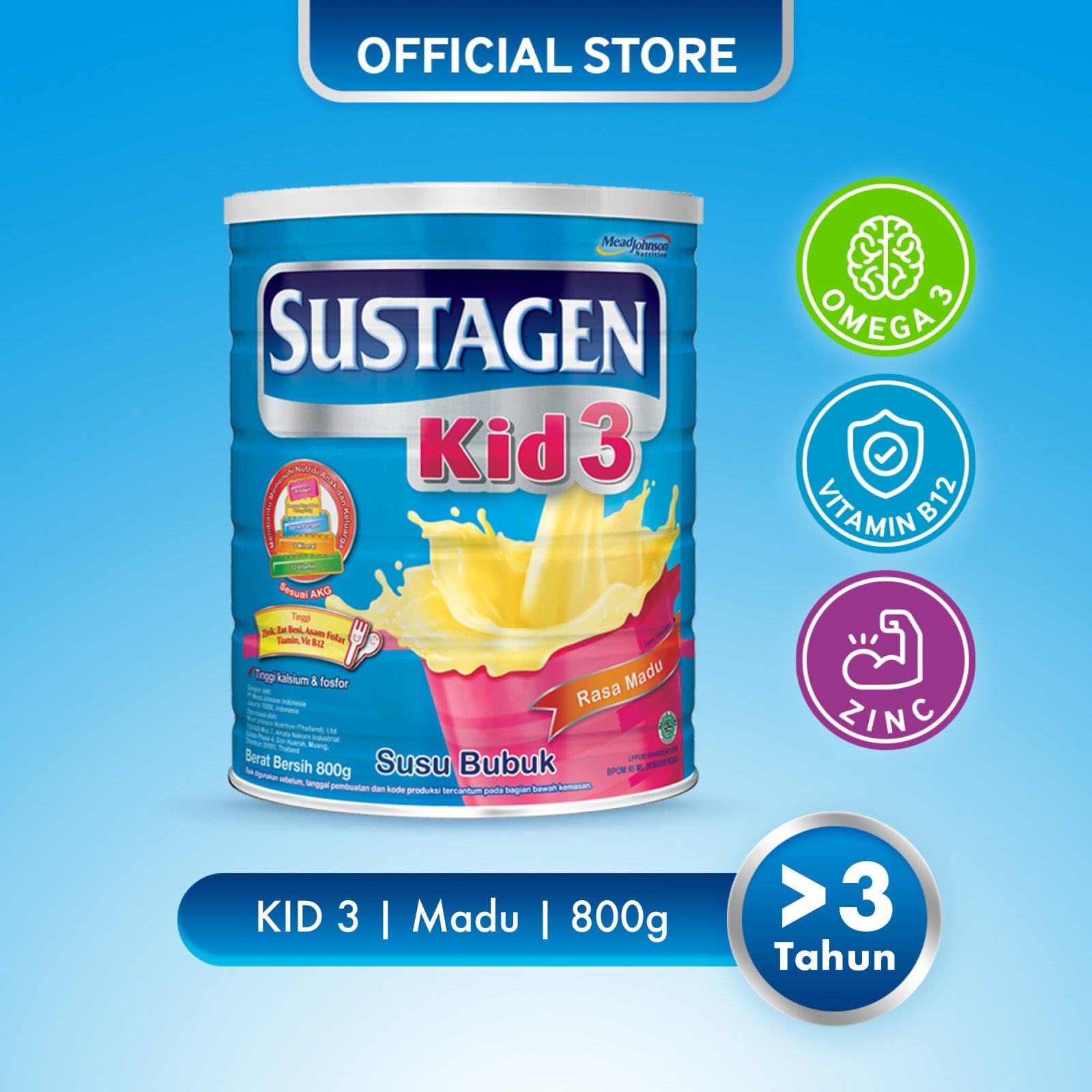 Sustagen Kid Madu Tin - 800 g